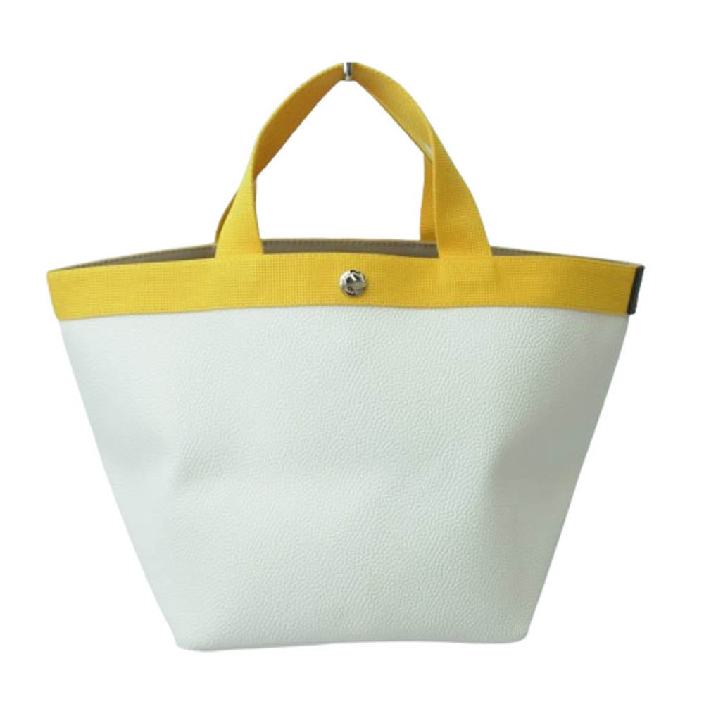 Herve Chapelier エルベ・シャプリエ 707GP リュクス 舟形 トートバッグ ブラン × ジョーヌ ホワイト系 イエロー系【美品】【中古】