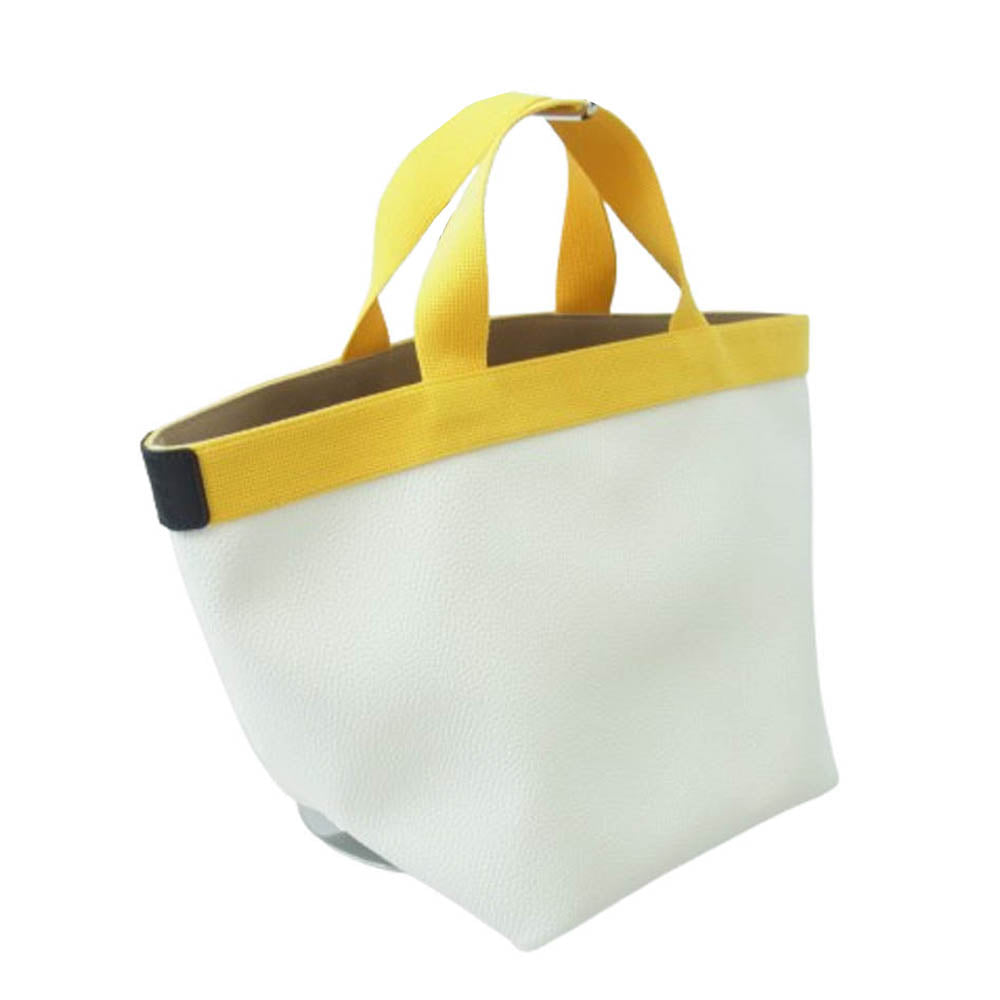 Herve Chapelier エルベ・シャプリエ 707GP リュクス 舟形 トートバッグ ブラン × ジョーヌ ホワイト系 イエロー系【美品】【中古】
