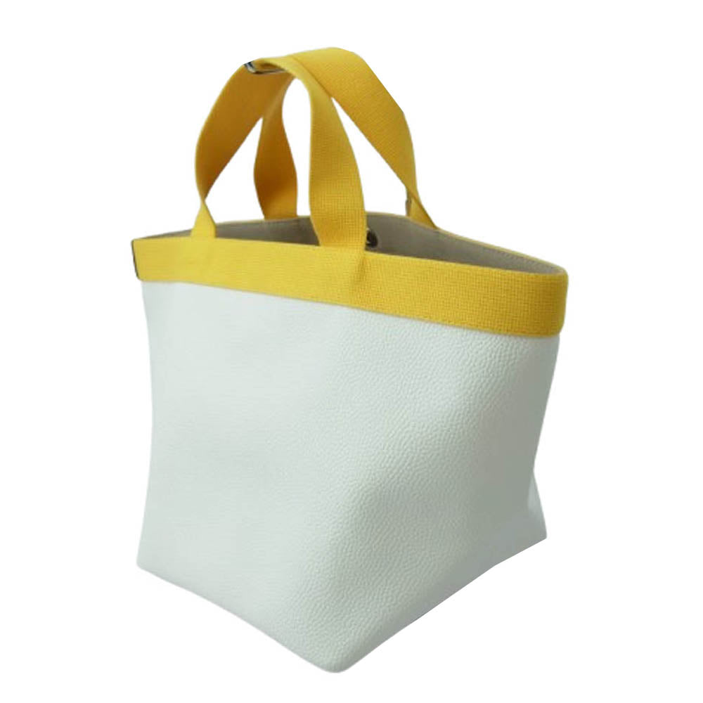 Herve Chapelier エルベ・シャプリエ 707GP リュクス 舟形 トートバッグ ブラン × ジョーヌ ホワイト系 イエロー系【美品】【中古】