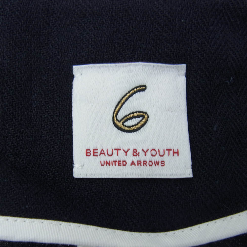 ロクビューティアンドユース ジョーゼット ノーカラージャケット ネイビー系 36【中古】