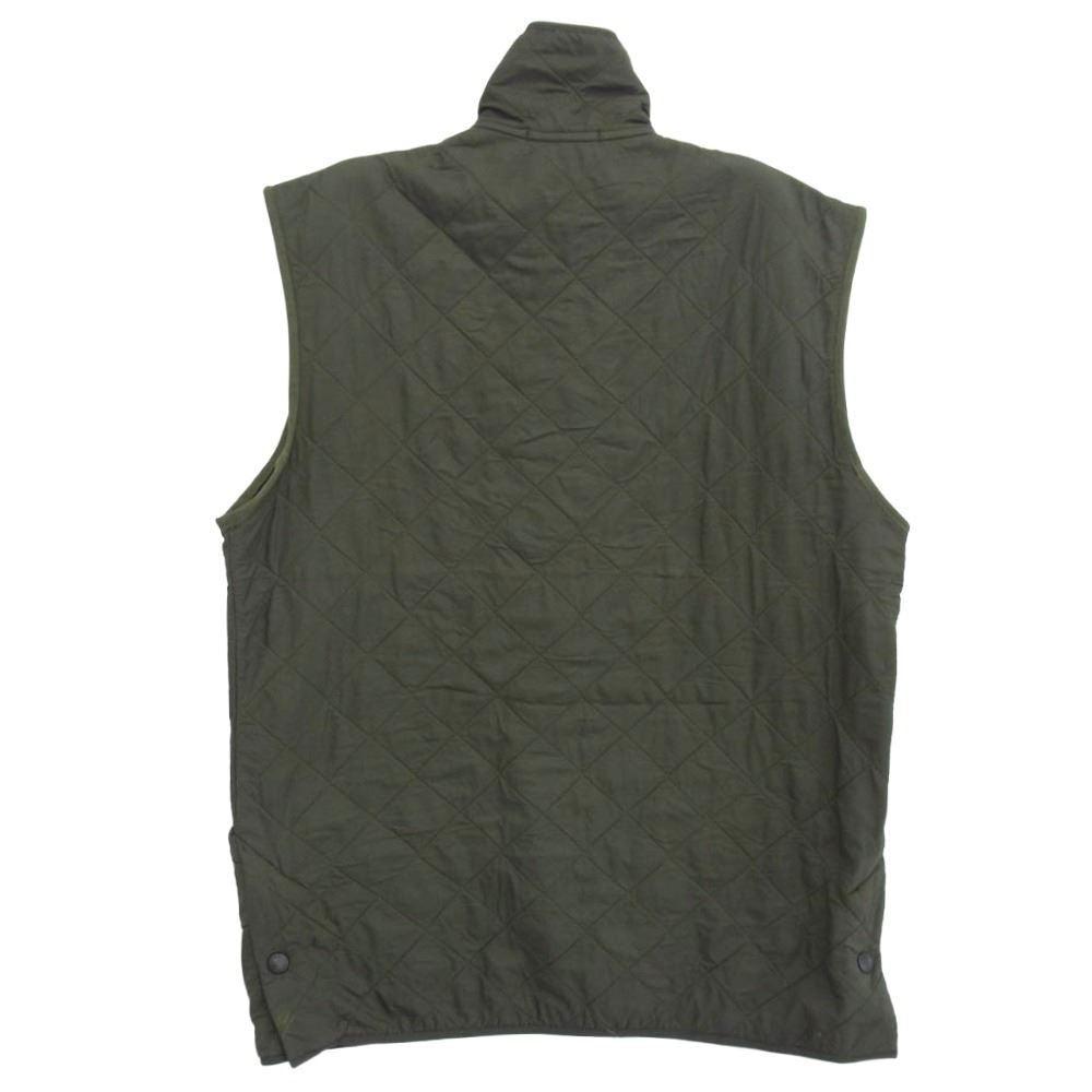 Barbour バブアー ハイネック キルティングベスト モスグリーン系 M【中古】
