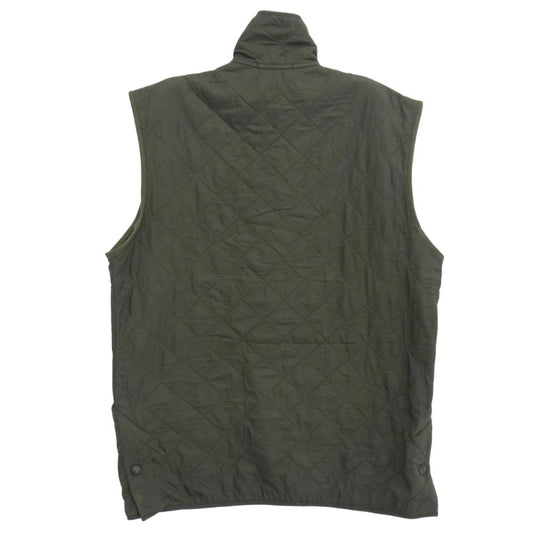 Barbour バブアー ハイネック キルティングベスト モスグリーン系 M【中古】
