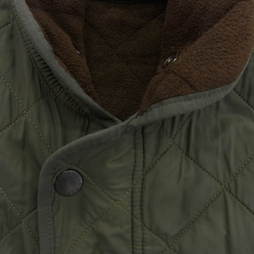 Barbour バブアー ハイネック キルティングベスト モスグリーン系 M【中古】