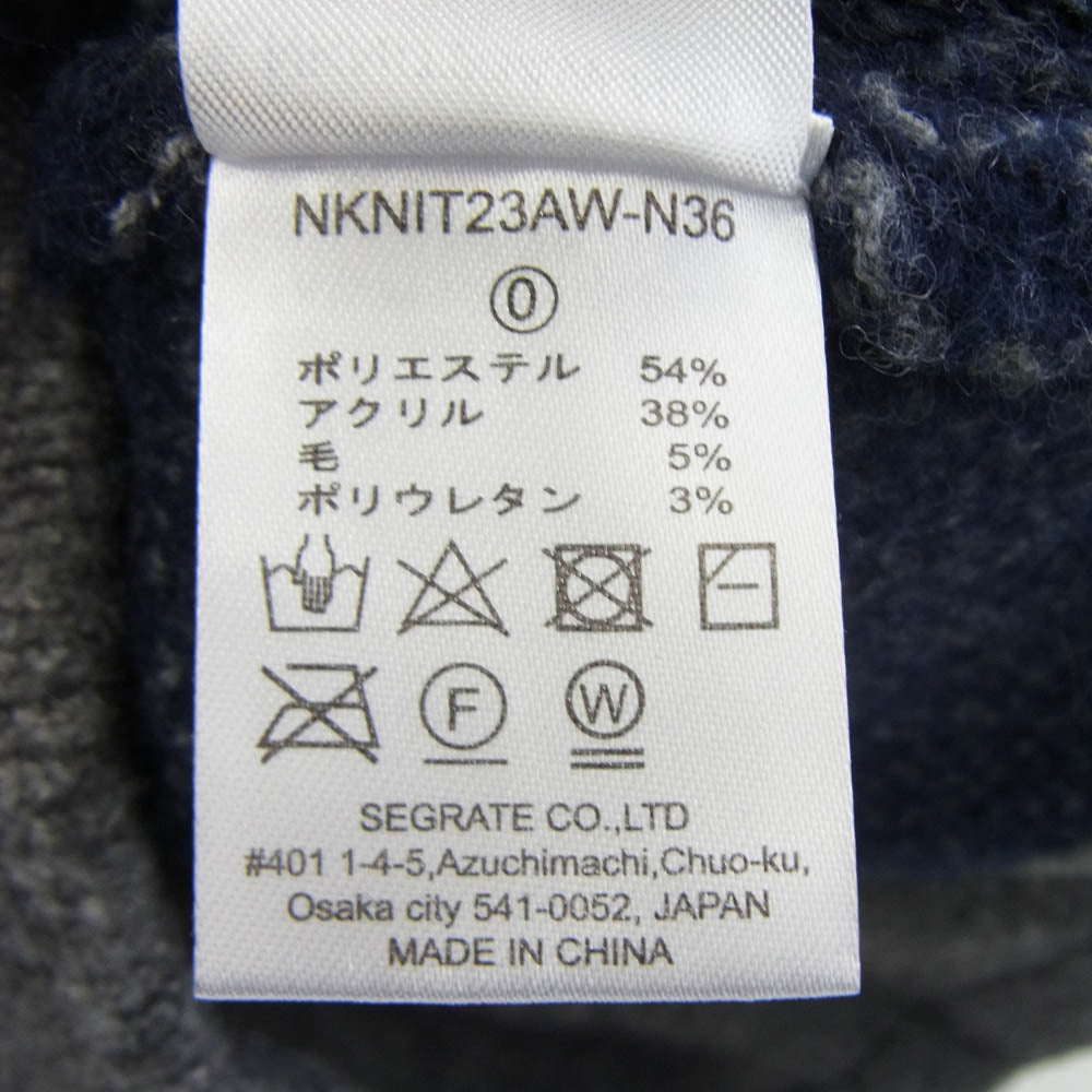 ンニット 23AW NKNIT23AW-N36 pattern knit クルーネックハートニット グレー系 ネイビー系【中古】