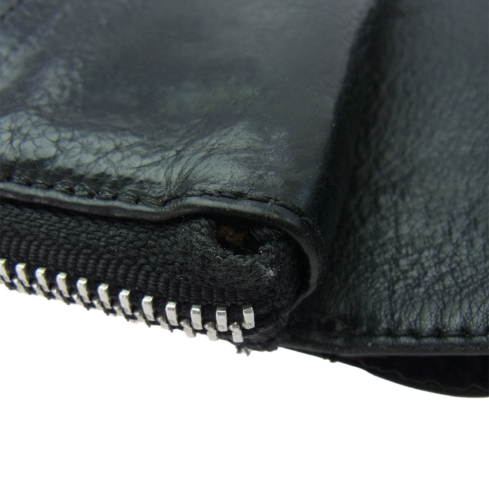 CHROME HEARTS クロムハーツ（原本無） SQ ZIP BILL スクエアジップビル レザーウォレット 財布 ブラック系【中古】