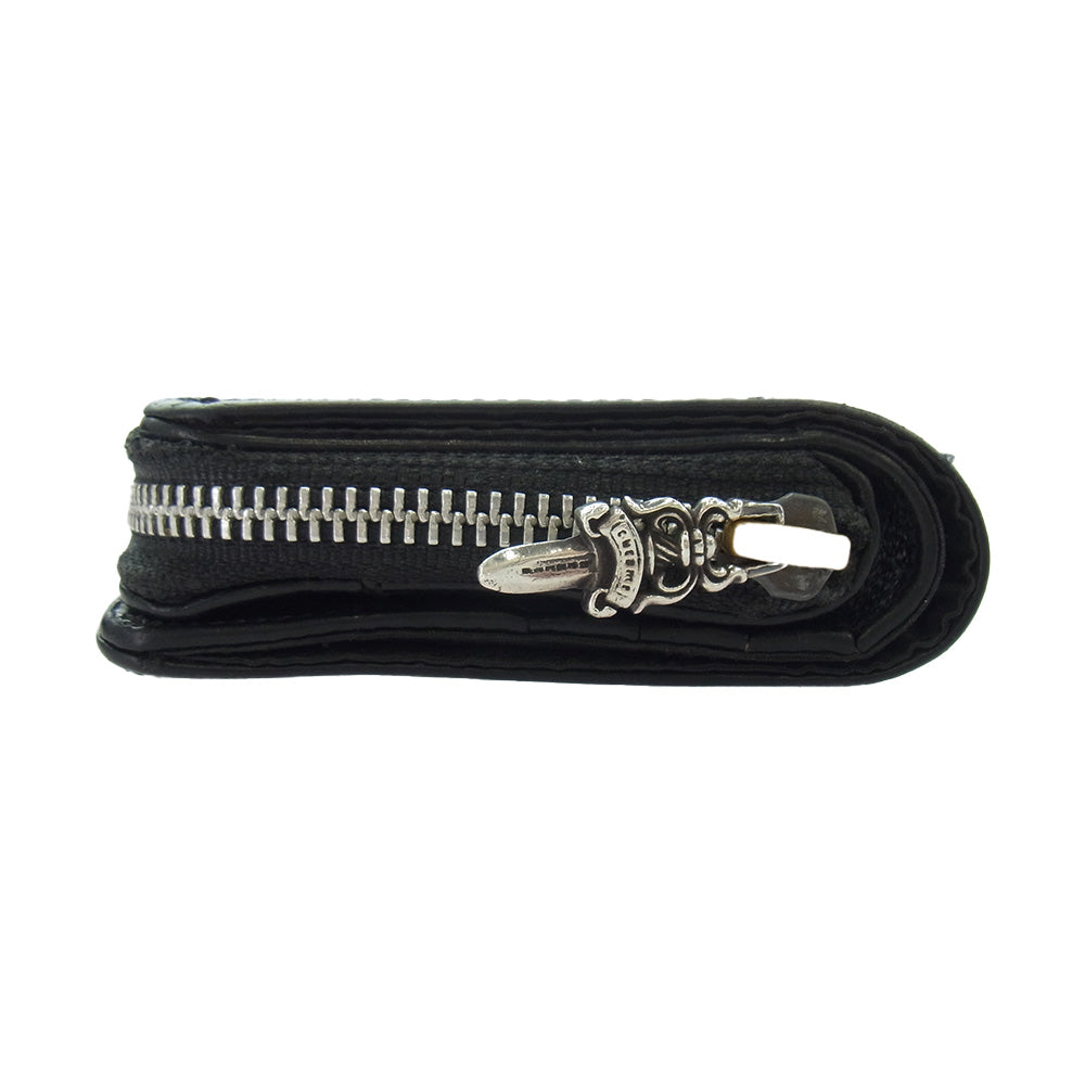 CHROME HEARTS クロムハーツ（原本無） SQ ZIP BILL スクエアジップビル レザーウォレット 財布 ブラック系【中古】