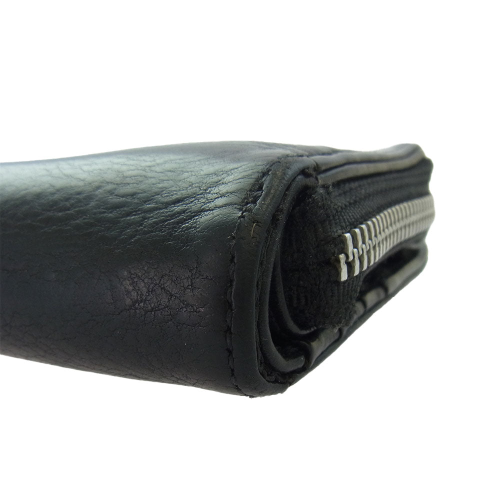 CHROME HEARTS クロムハーツ（原本無） SQ ZIP BILL スクエアジップビル レザーウォレット 財布 ブラック系【中古】