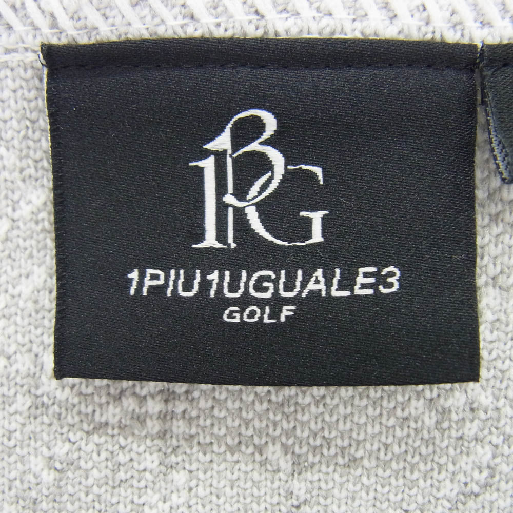 1piu1uguale3 ウノピュウノウグァーレトレ GRK048 POE426 GOLF ゴルフ V NECK KNIT VEST ロゴジャカード Vネック ニット ベスト ホワイト系 VI【美品】【中古】