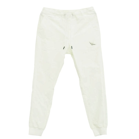 1piu1uguale3 ウノピュウノウグァーレトレ GRP141 NYU098 GOLF ゴルフ RIB PANTS ロゴプリント リブ パンツ ホワイト系 4【中古】