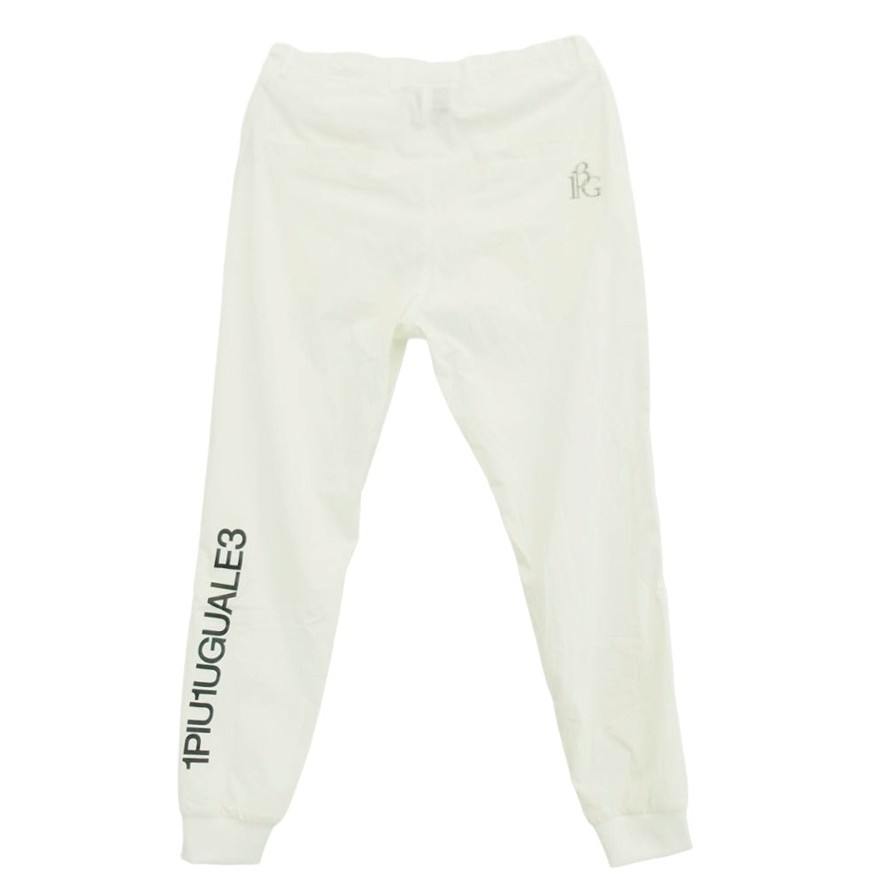 1piu1uguale3 ウノピュウノウグァーレトレ GRP141 NYU098 GOLF ゴルフ RIB PANTS ロゴプリント リブ パンツ ホワイト系 4【中古】