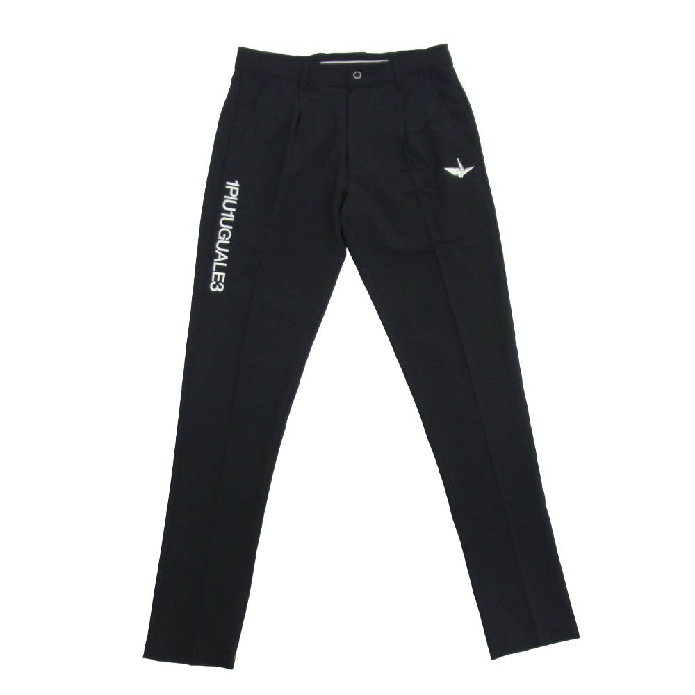 1piu1uguale3 ウノピュウノウグァーレトレ GRP166 POE521 GOLF ゴルフ STORM FLEECE TUCK PANTS ロゴ刺繍 ストレッチ タック パンツ ブラック系 4【中古】