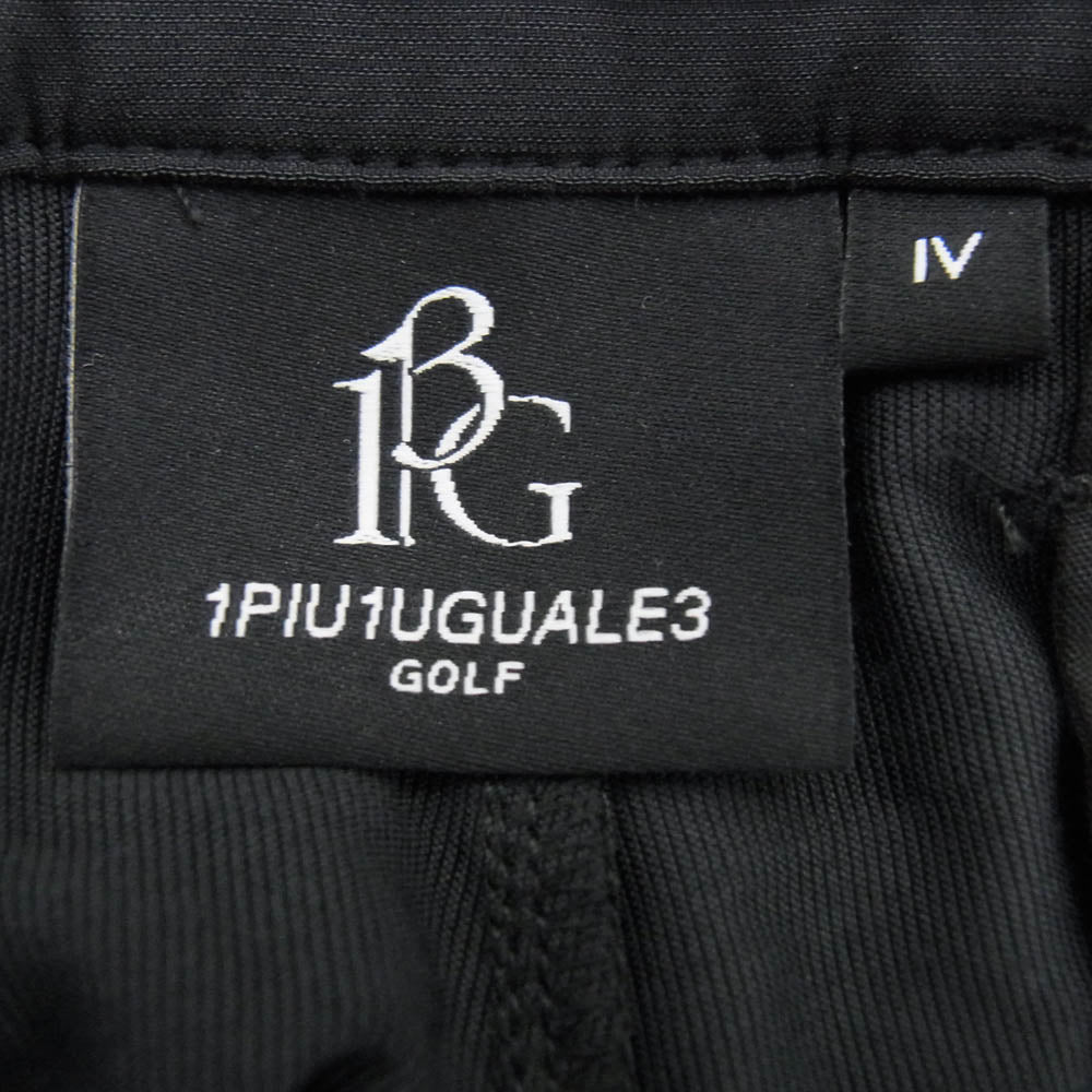 1piu1uguale3 ウノピュウノウグァーレトレ GRP166 POE521 GOLF ゴルフ STORM FLEECE TUCK PANTS ロゴ刺繍 ストレッチ タック パンツ ブラック系 4【中古】