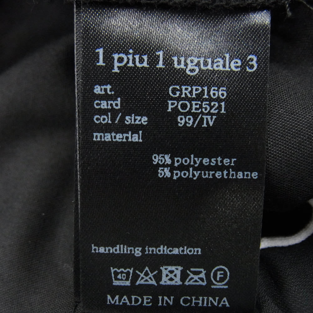 1piu1uguale3 ウノピュウノウグァーレトレ GRP166 POE521 GOLF ゴルフ STORM FLEECE TUCK PANTS ロゴ刺繍 ストレッチ タック パンツ ブラック系 4【中古】