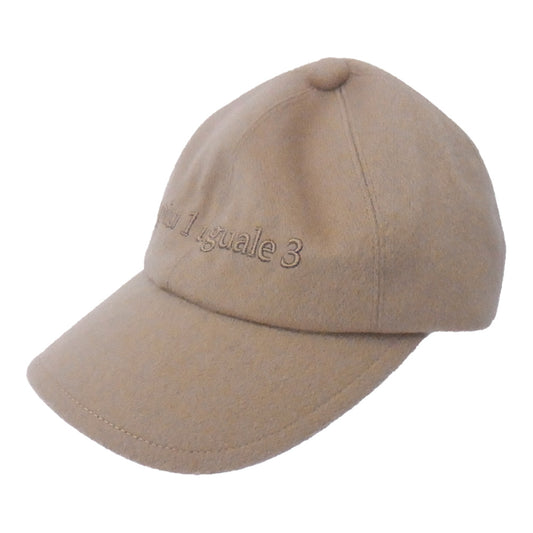 1piu1uguale3 ウノピュウノウグァーレトレ MSG011 CAS034 6PANEL CAP カシミヤ100％ 6パネル キャップ 帽子 ライトブラウン系 F【美品】【中古】