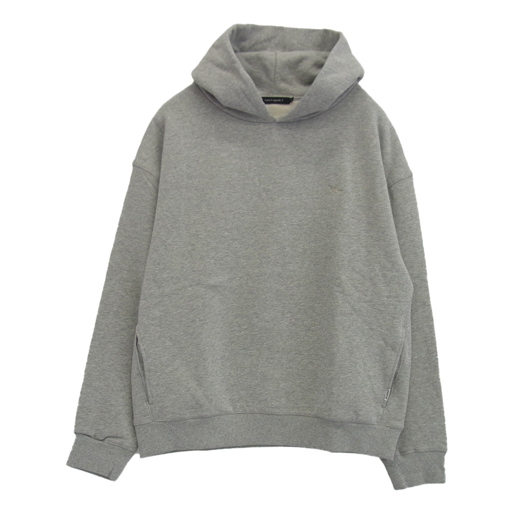 1piu1uguale3 ウノピュウノウグァーレトレ MRB500 COT269 BIG LOGO PARKA ビッグ ロゴ プルオーバ― パーカー グレー系 VI【美品】【中古】