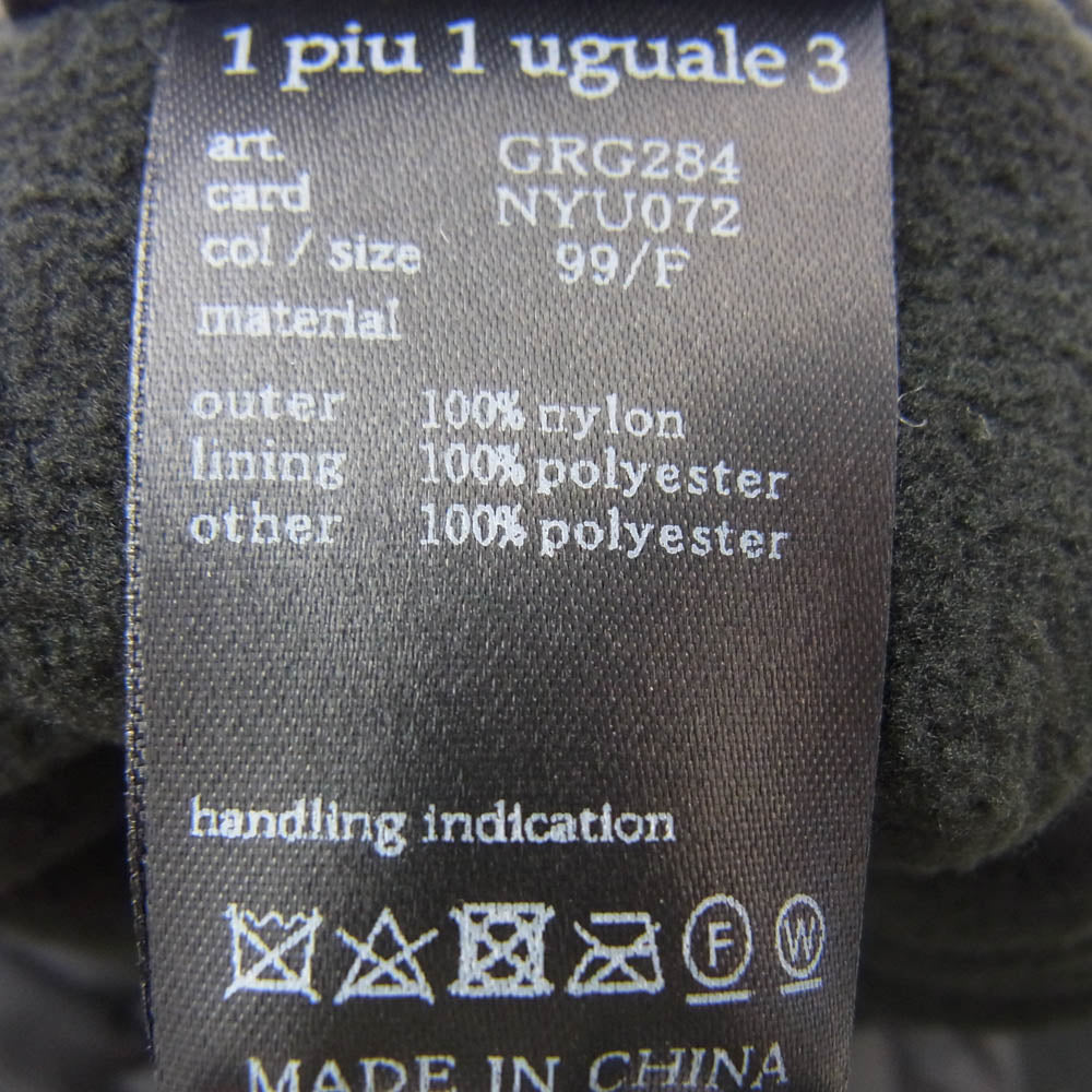 1piu1uguale3 ウノピュウノウグァーレトレ GRG284 NYU072 GOLF ゴルフ MITTENS ミトン型 手袋 グローブ ブラック系 F【美品】【中古】