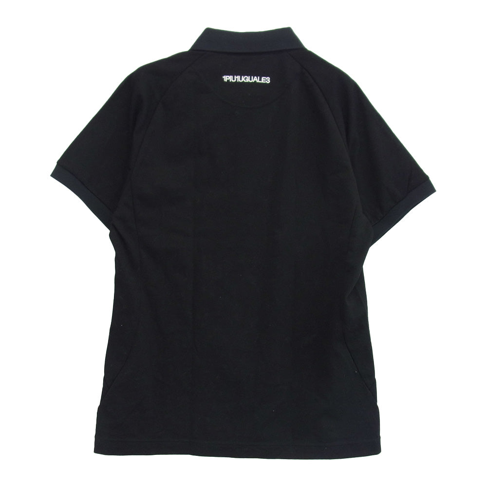 1piu1uguale3 ウノピュウノウグァーレトレ ULUMJA22UP umbro アンブロ S/S POLO ロゴ刺繍 Wネーム 半袖 ポロシャツ ブラック系 O【美品】【中古】