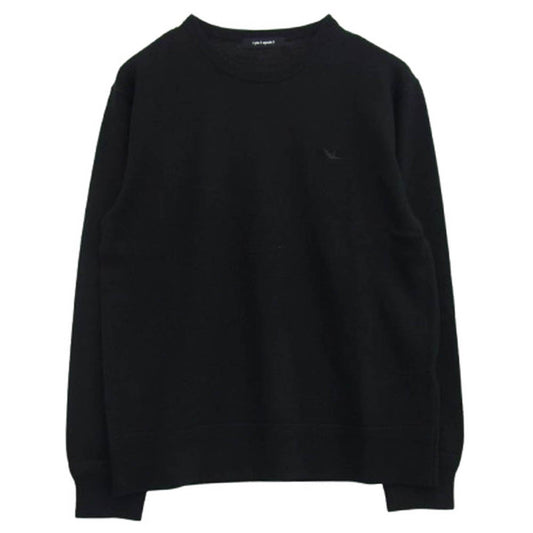 1piu1uguale3 ウノピュウノウグァーレトレ MRK280 WOL167 CREW KNIT 折り鶴ロゴ刺繍 クルーネック ニット セーター ブラック ブラック系 4【極上美品】【中古】