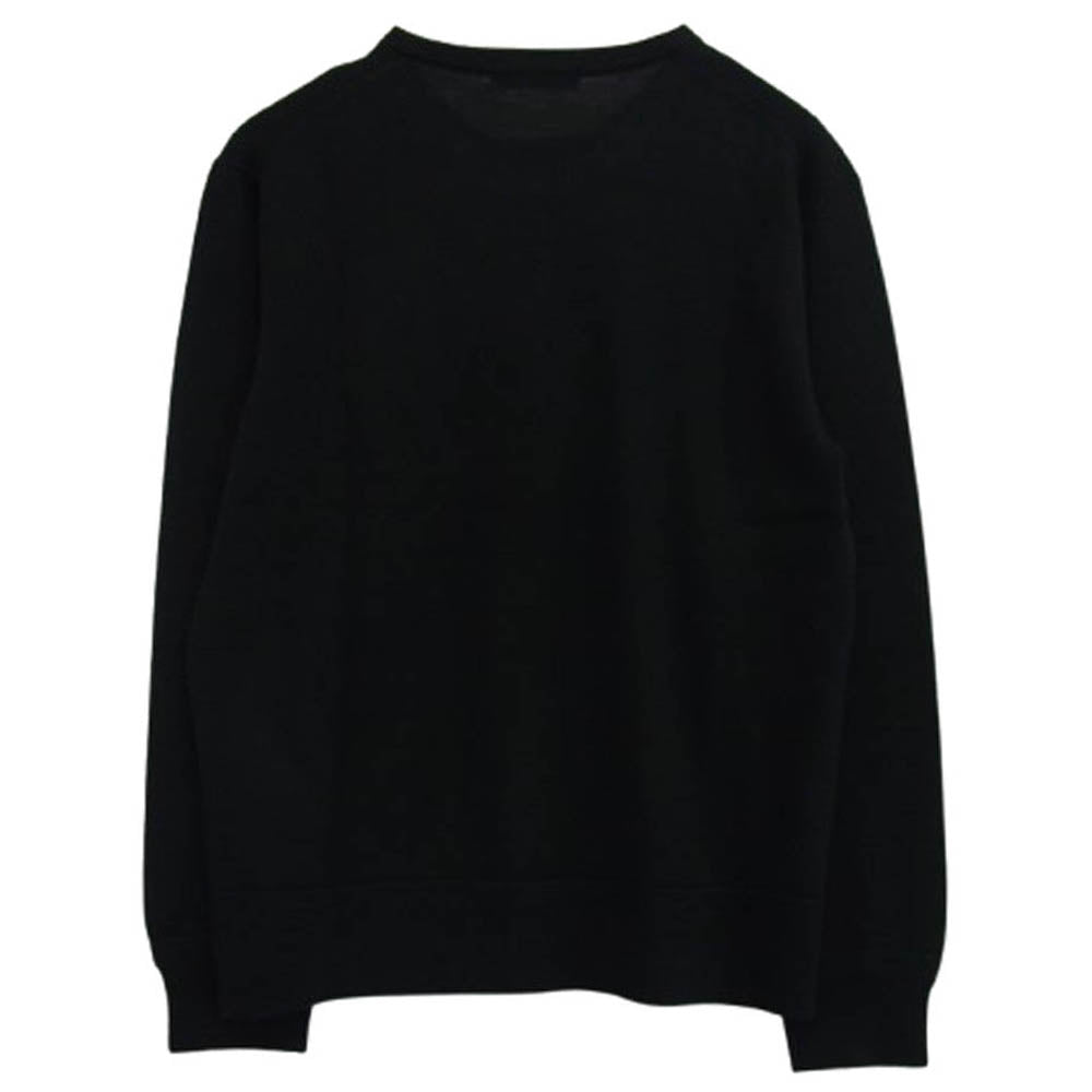 1piu1uguale3 ウノピュウノウグァーレトレ MRK280 WOL167 CREW KNIT 折り鶴ロゴ刺繍 クルーネック ニット セーター ブラック ブラック系 4【極上美品】【中古】