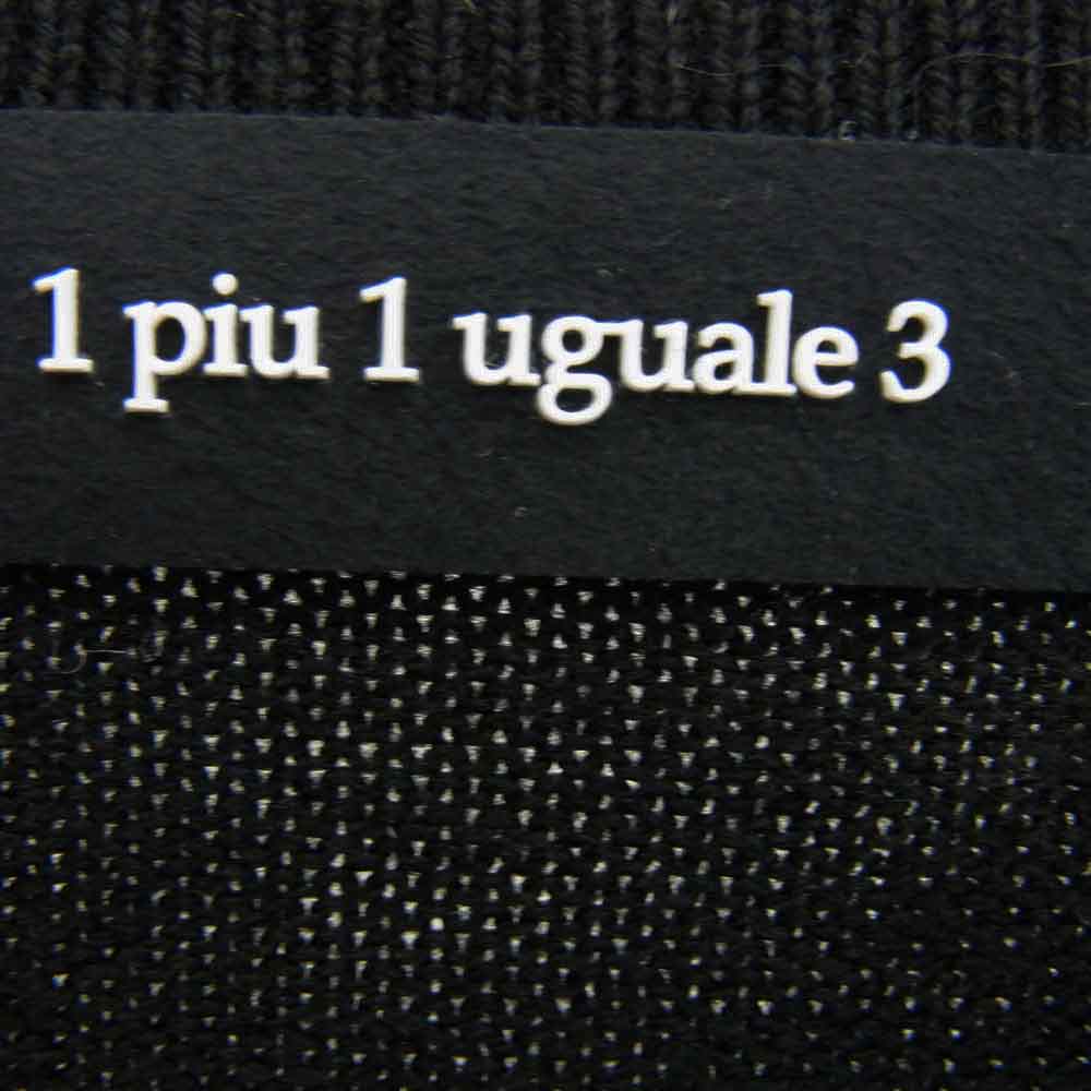 1piu1uguale3 ウノピュウノウグァーレトレ MRK280 WOL167 CREW KNIT 折り鶴ロゴ刺繍 クルーネック ニット セーター ブラック ブラック系 4【極上美品】【中古】