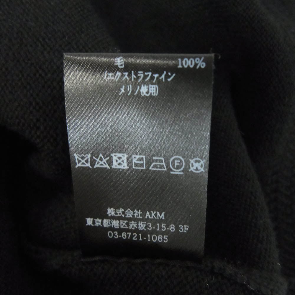 1piu1uguale3 ウノピュウノウグァーレトレ MRK280 WOL167 CREW KNIT 折り鶴ロゴ刺繍 クルーネック ニット セーター ブラック ブラック系 4【極上美品】【中古】