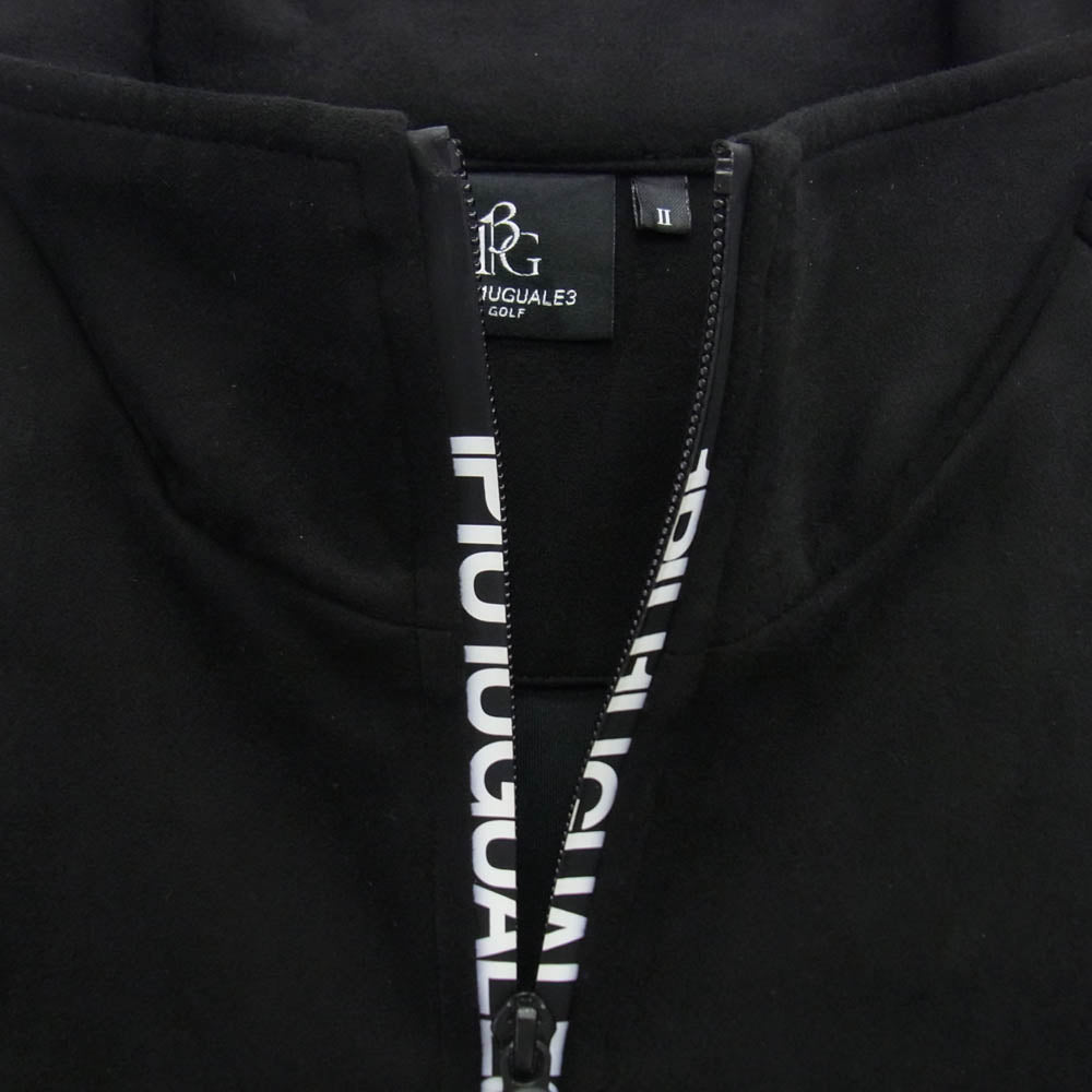 1piu1uguale3 ウノピュウノウグァーレトレ GSB042 POE408 GOLF ゴルフ フェイクスエード フルジップ トラックジャケット ブラック系 2【中古】