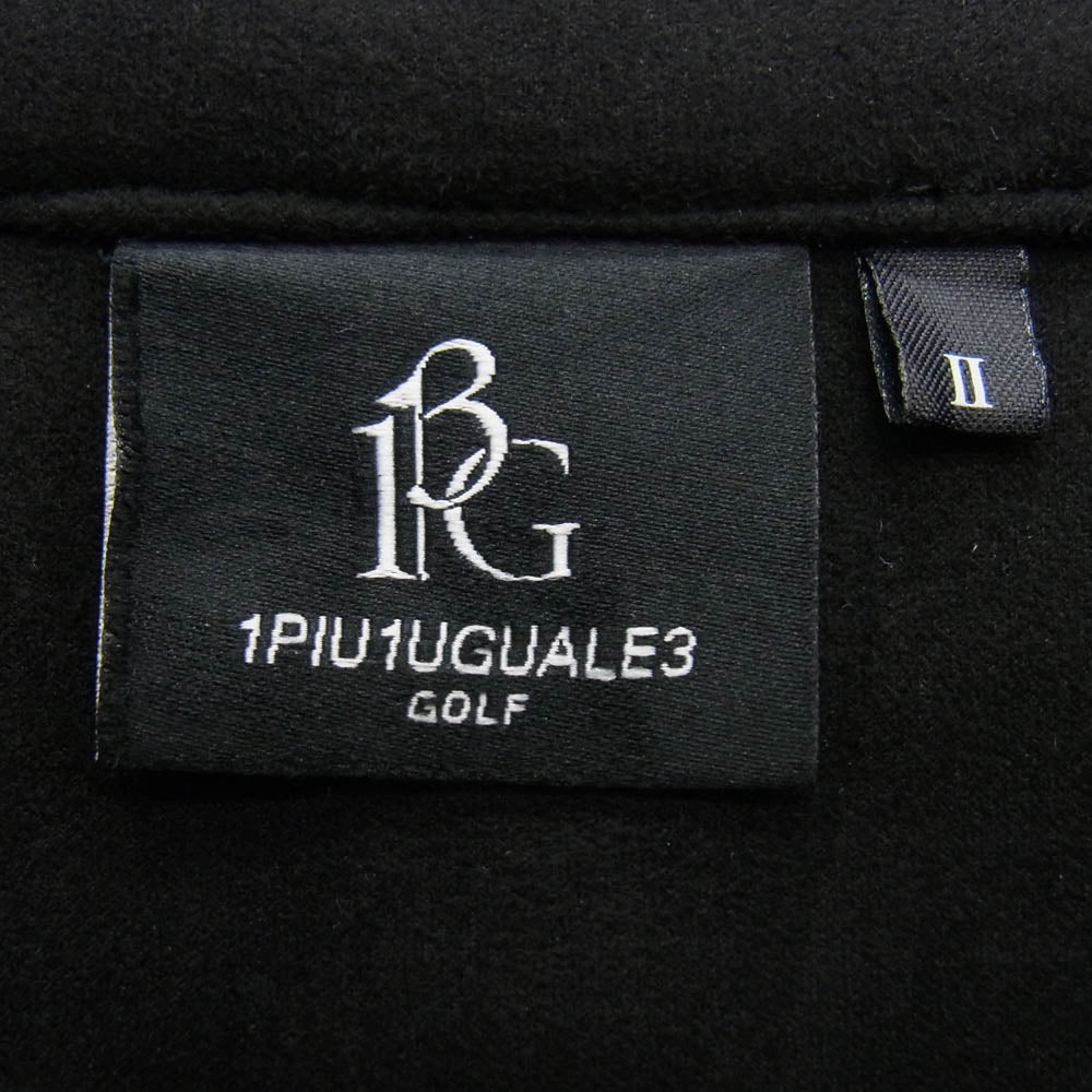 1piu1uguale3 ウノピュウノウグァーレトレ GSB042 POE408 GOLF ゴルフ フェイクスエード フルジップ トラックジャケット ブラック系 2【中古】