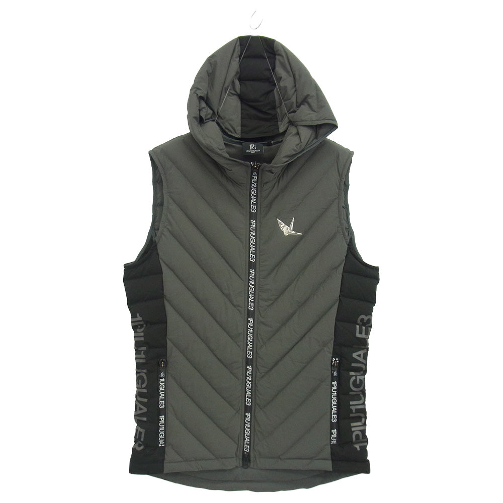 1piu1uguale3 ウノピュウノウグァーレトレ GRB110 POE523 GOLF ゴルフ DOWN VEST フーデッド ダウン ベスト グレー系 4【美品】【中古】