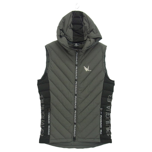 1piu1uguale3 ウノピュウノウグァーレトレ GRB110 POE523 GOLF ゴルフ DOWN VEST フーデッド ダウン ベスト グレー系 4【美品】【中古】