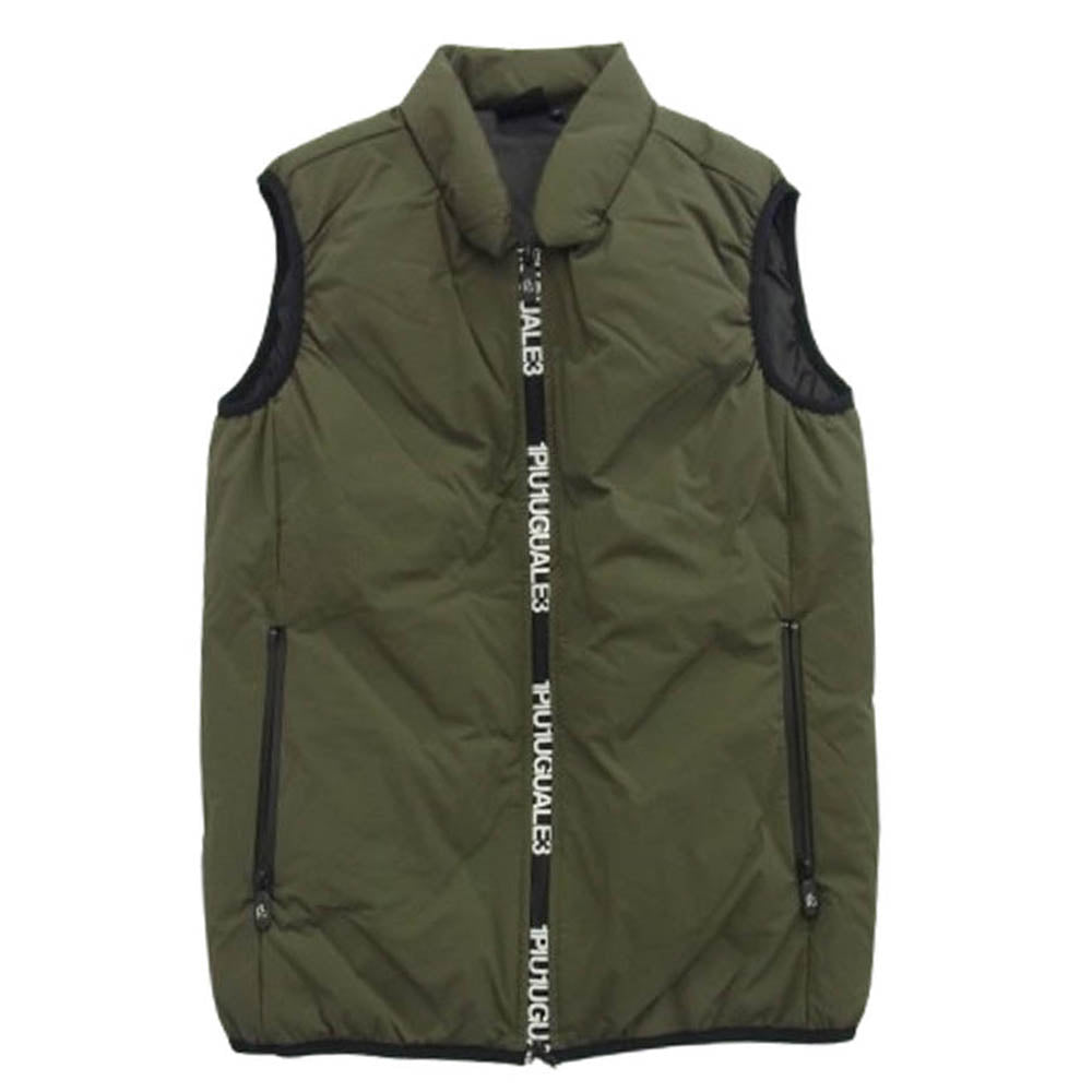 1piu1uguale3 ウノピュウノウグァーレトレ GRB080 NYN050 GOLF ゴルフ DOWN VEST ダウンベスト カーキ系 4【美品】【中古】