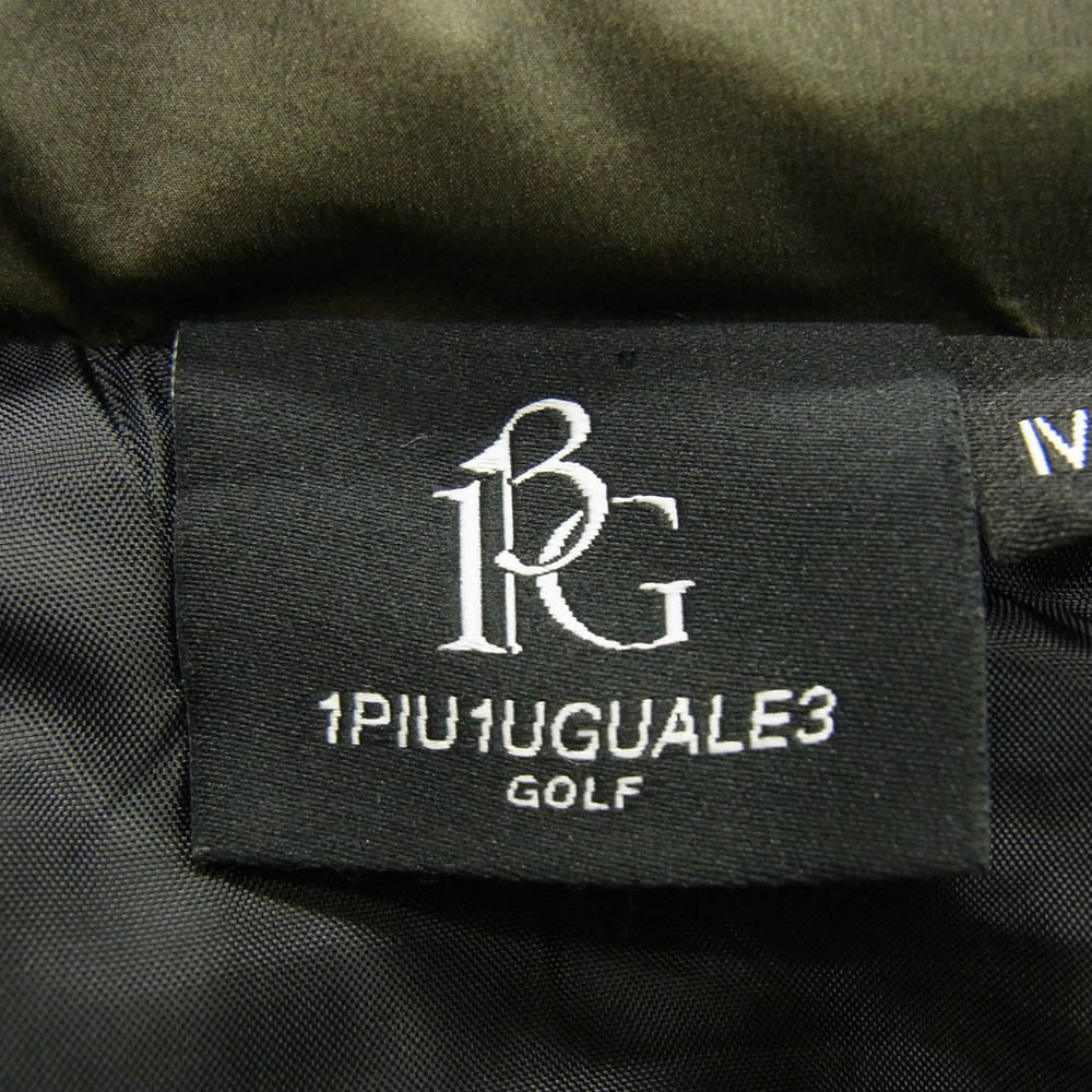 1piu1uguale3 ウノピュウノウグァーレトレ GRB080 NYN050 GOLF ゴルフ DOWN VEST ダウンベスト カーキ系 4【美品】【中古】