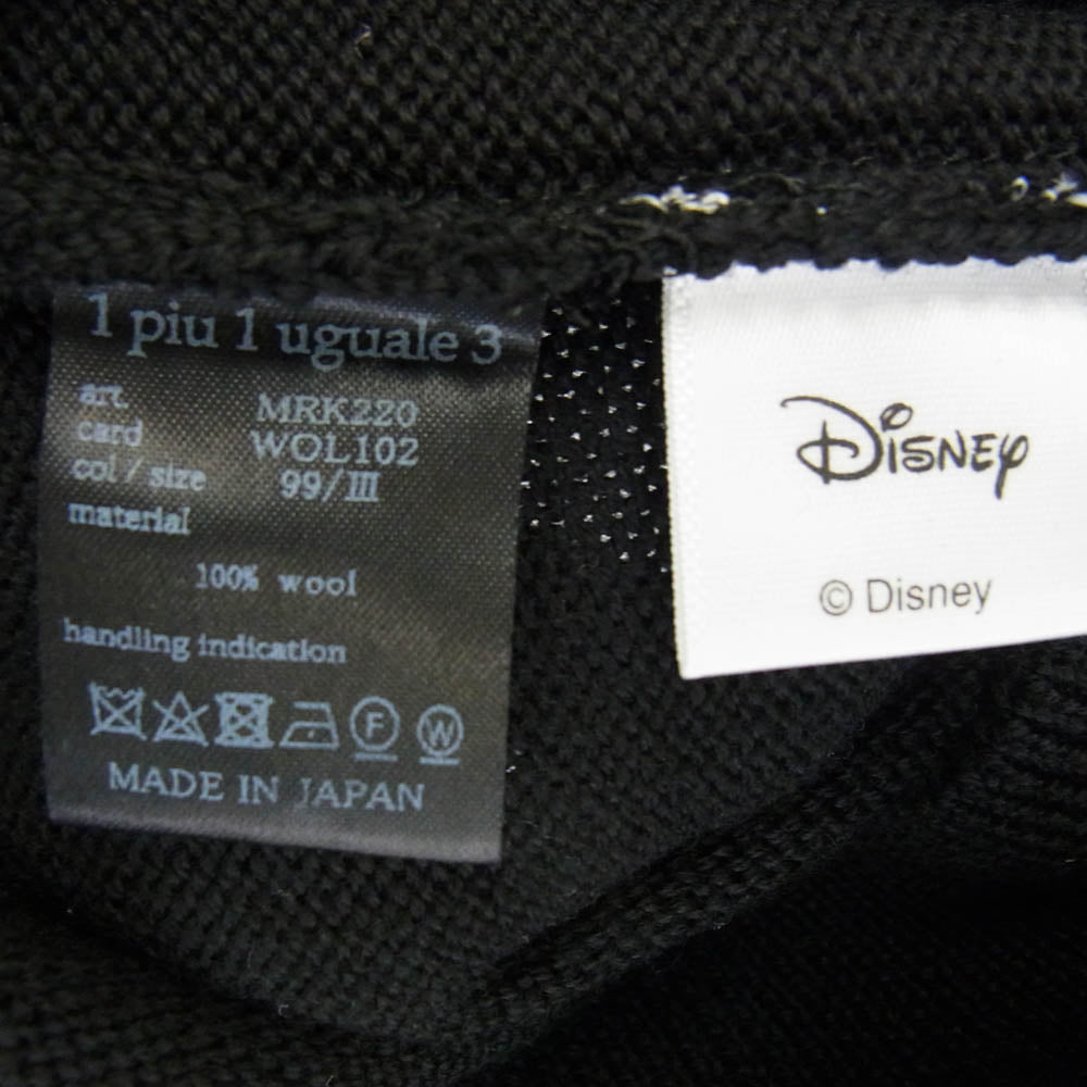 1piu1uguale3 ウノピュウノウグァーレトレ MRK220 WOL102 DISNEY MICKEY MOUSE SWEATER ディズニー ミッキーマウス ニット セーター ブラック系 3【中古】