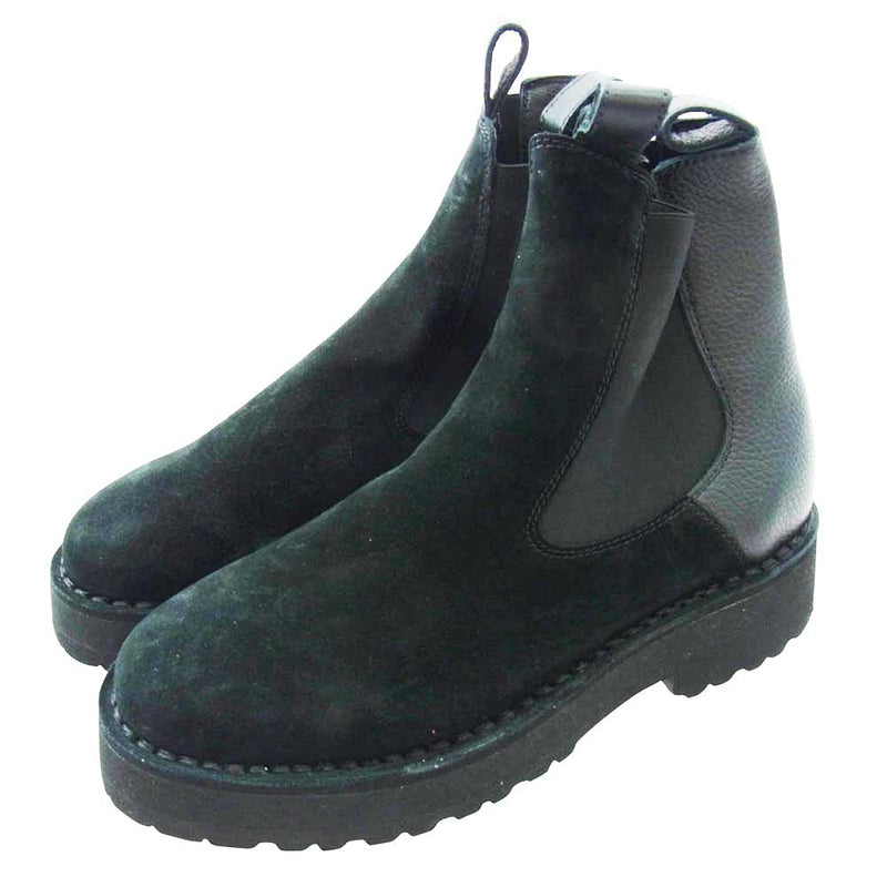 1piu1uguale3 ウノピュウノウグァーレトレ イタリア製 スエード レザー コンビ サイドゴア ブーツ ブラック系 42【美品】【中古】