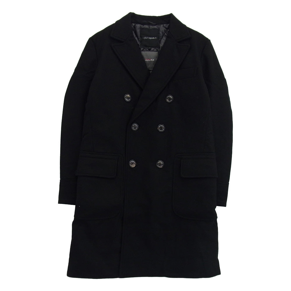 1piu1uguale3 ウノピュウノウグァーレトレ MRC040 WOL050 DUVETICA デュベティカ STORM SYSTEM CHESTER COAT ダウン チェスターコート ブラック系 V【中古】
