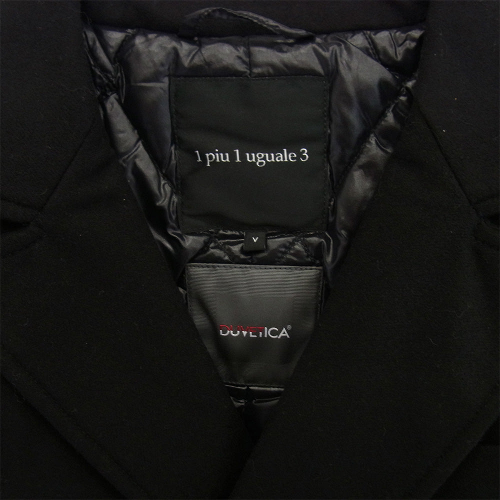 1piu1uguale3 ウノピュウノウグァーレトレ MRC040 WOL050 DUVETICA デュベティカ STORM SYSTEM CHESTER COAT ダウン チェスターコート ブラック系 V【中古】