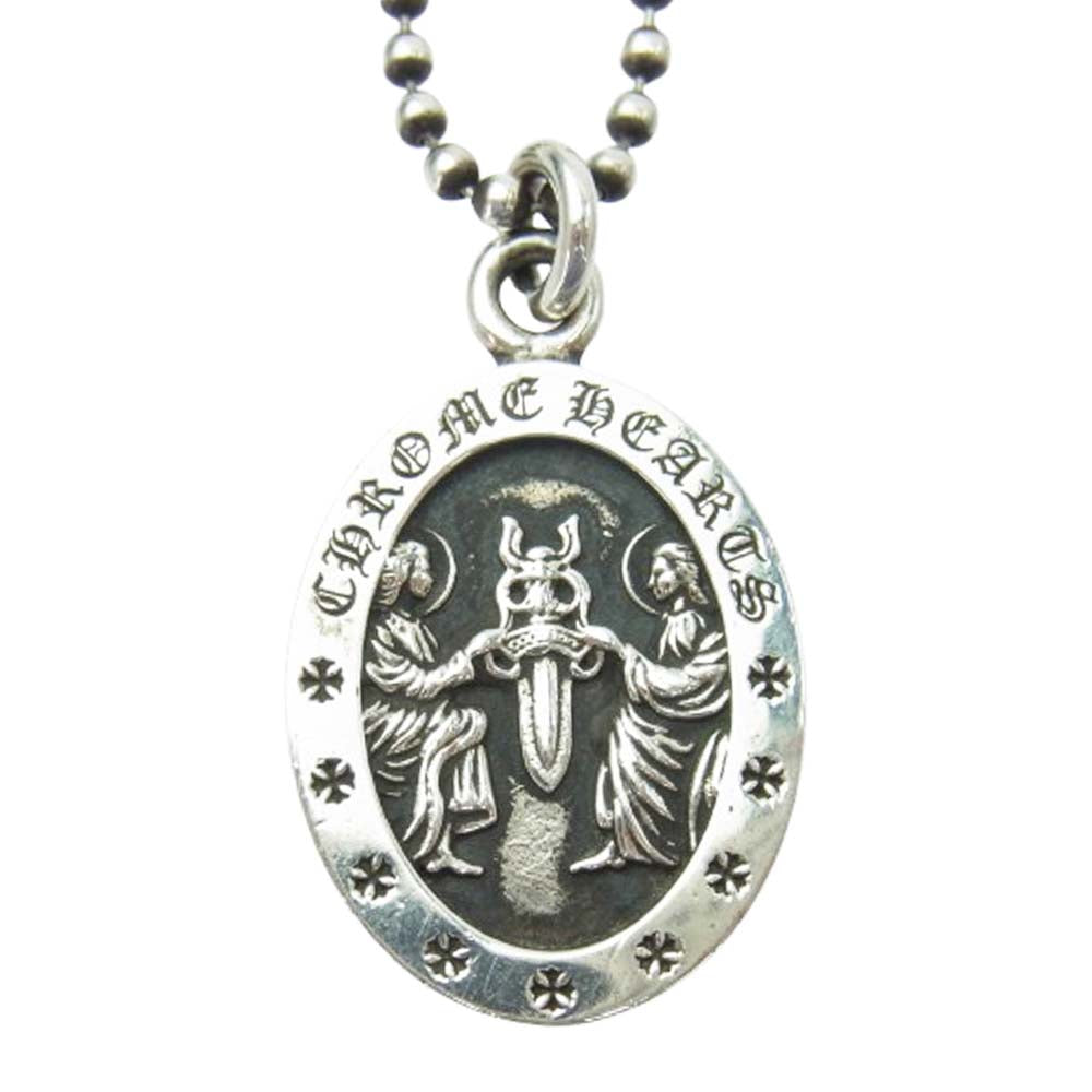 CHROME HEARTS クロムハーツ（原本無） ANGEL MEDAL OVAL オーバル エンジェルメダル ペンダントトップ シルバー系【中古】