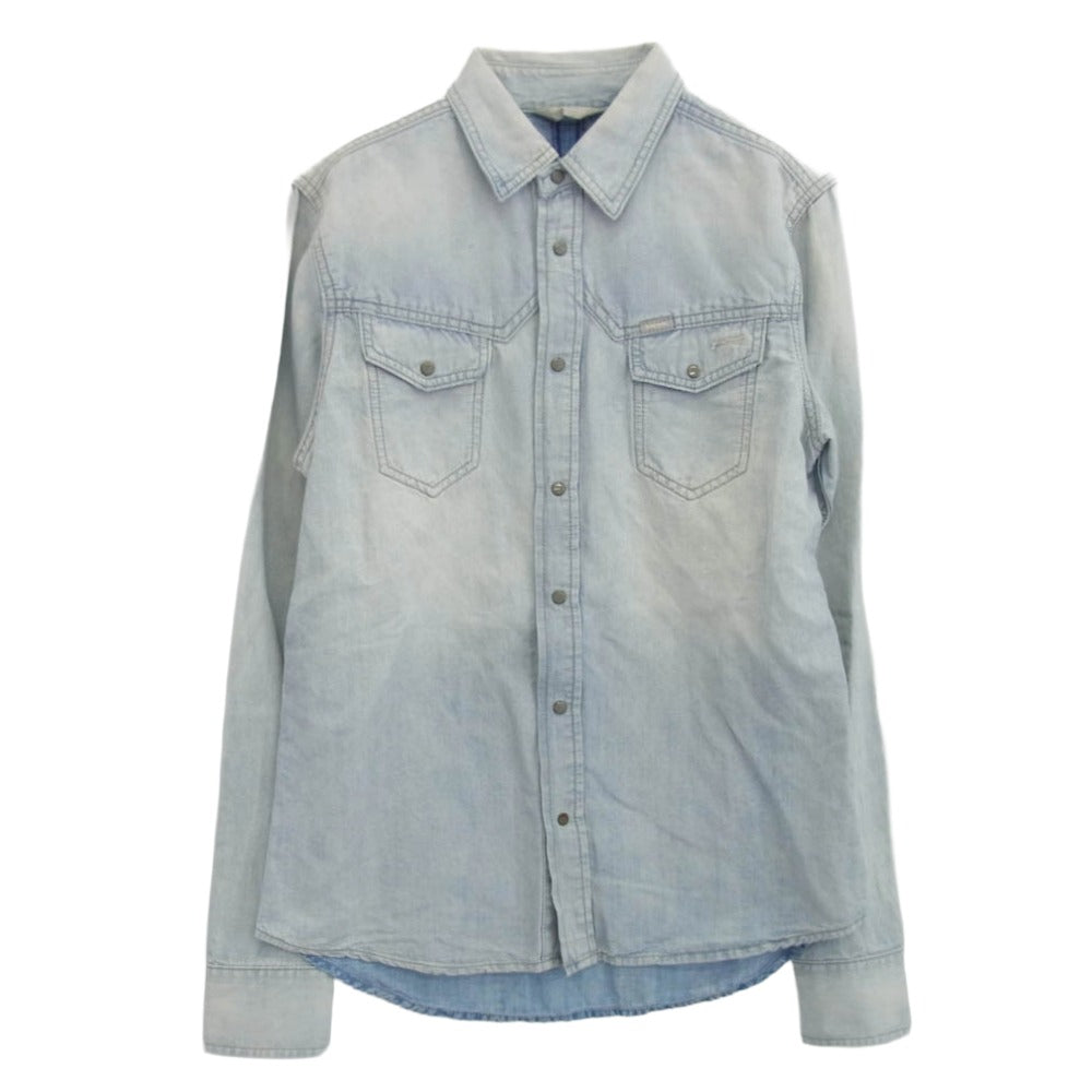 DIESEL ディーゼル デニム ウエスタン シャツ ライトブルー系 M【中古】