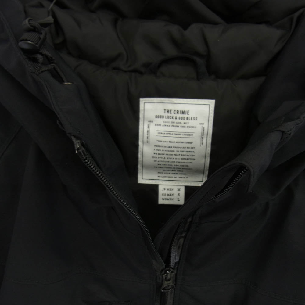CRIMIE クライミー CR1-02L5-JK10 3LAYER MOUNTAIN PARKA HIGH TECH THINSULATE DOWN JACKET マウンテン パーカ 止水ジップ ジャケット ブラック系 M【美品】【中古】