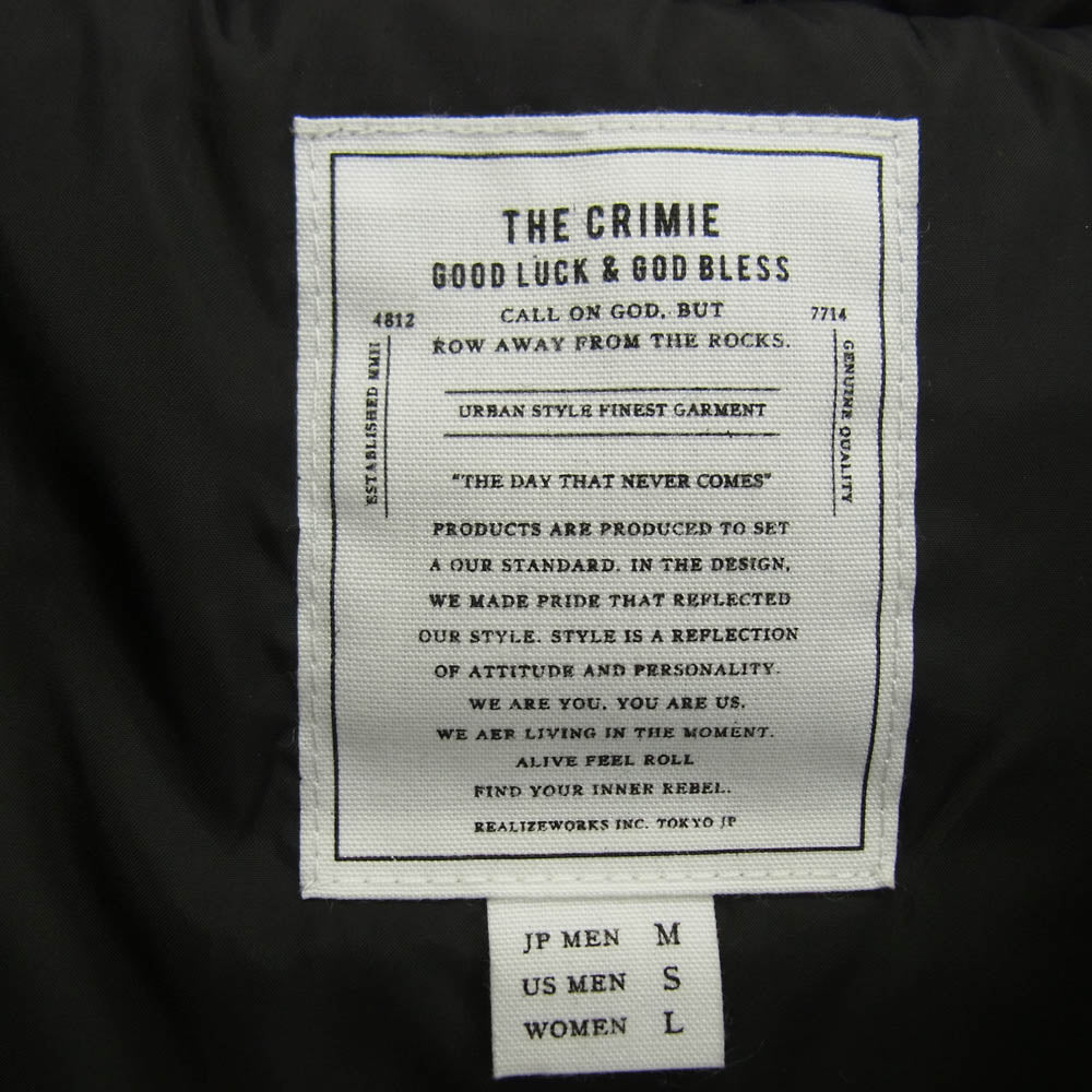 CRIMIE クライミー CR1-02L5-JK10 3LAYER MOUNTAIN PARKA HIGH TECH THINSULATE DOWN JACKET マウンテン パーカ 止水ジップ ジャケット ブラック系 M【美品】【中古】