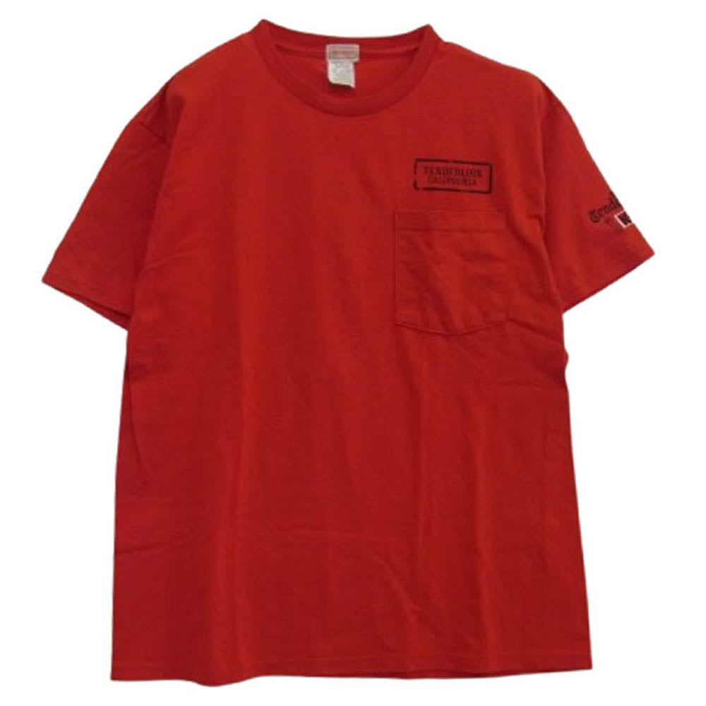 TENDERLOIN テンダーロイン 初期 両面ロゴ プリント ポケット付 半袖 Tシャツ レッド レッド系 L【中古】