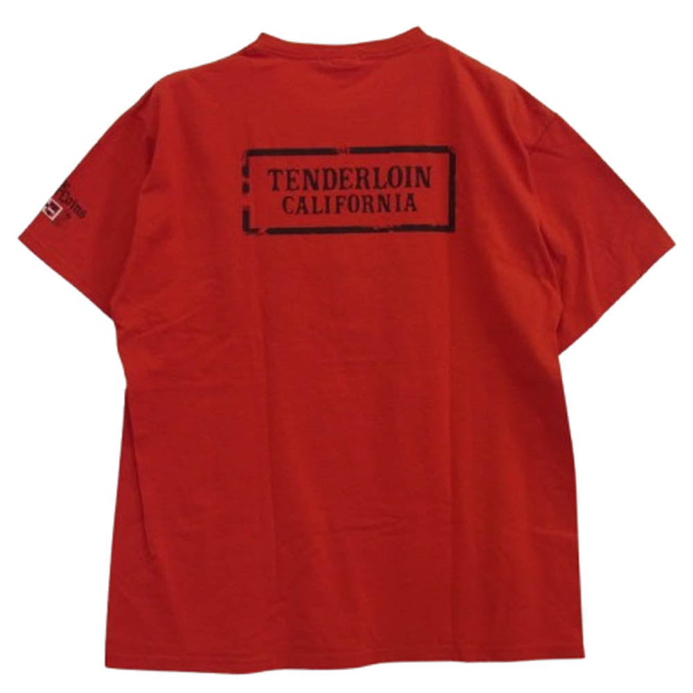 TENDERLOIN テンダーロイン 初期 両面ロゴ プリント ポケット付 半袖 Tシャツ レッド レッド系 L【中古】