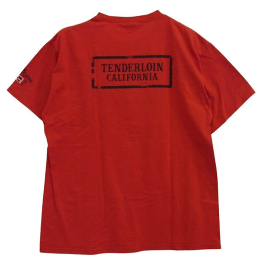 TENDERLOIN テンダーロイン 初期 両面ロゴ プリント ポケット付 半袖 Tシャツ レッド レッド系 L【中古】
