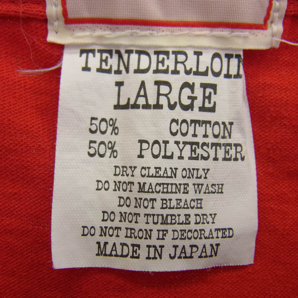 TENDERLOIN テンダーロイン 初期 両面ロゴ プリント ポケット付 半袖 Tシャツ レッド レッド系 L【中古】