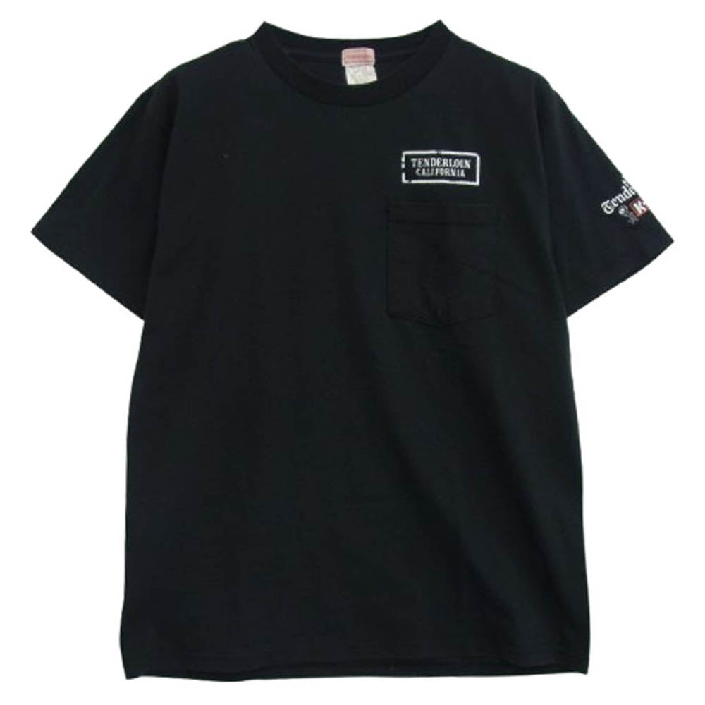 TENDERLOIN テンダーロイン 初期 両面ロゴ プリント ポケット付 半袖 Tシャツ ブラック ブラック系 L【中古】