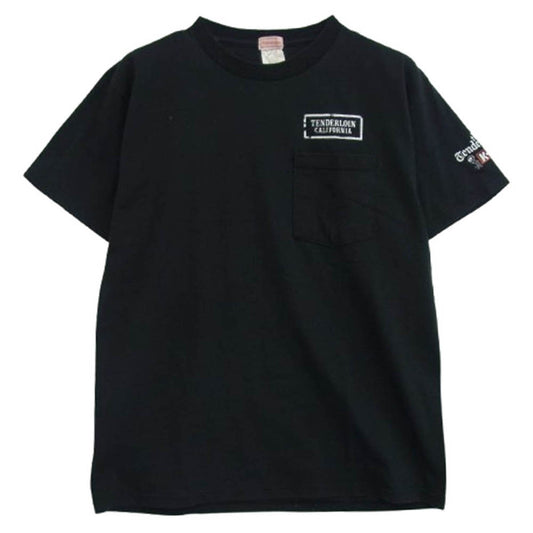 TENDERLOIN テンダーロイン 初期 両面ロゴ プリント ポケット付 半袖 Tシャツ ブラック ブラック系 L【中古】
