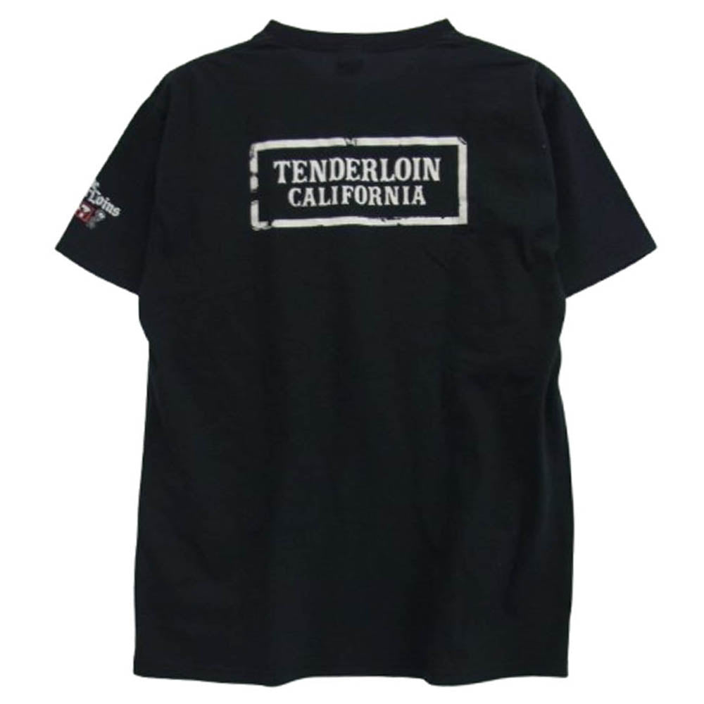 TENDERLOIN テンダーロイン 初期 両面ロゴ プリント ポケット付 半袖 Tシャツ ブラック ブラック系 L【中古】