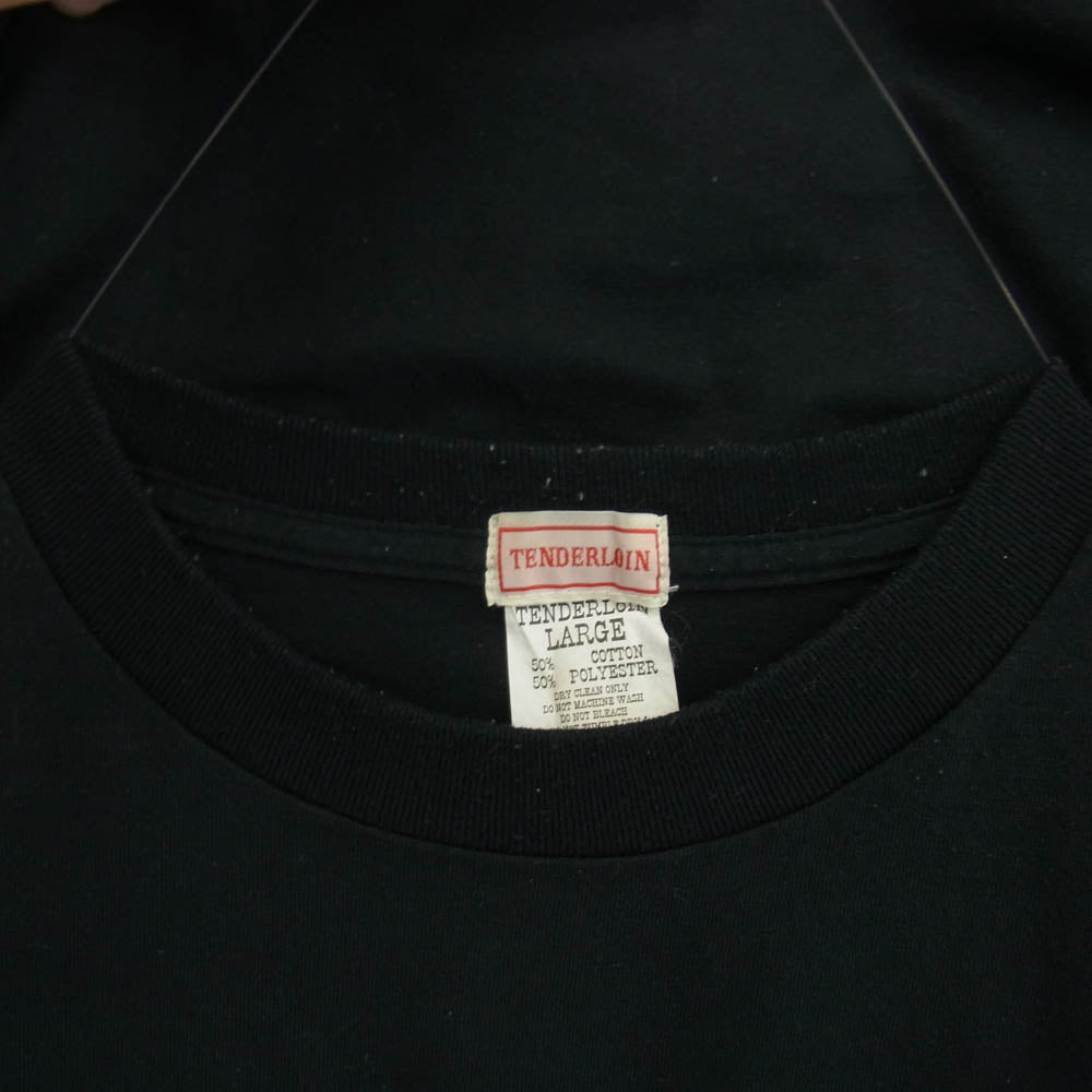 TENDERLOIN テンダーロイン 初期 両面ロゴ プリント ポケット付 半袖 Tシャツ ブラック ブラック系 L【中古】