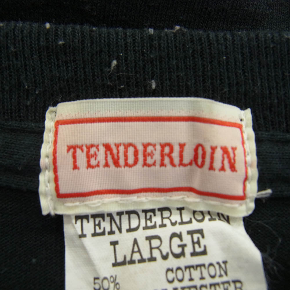 TENDERLOIN テンダーロイン 初期 両面ロゴ プリント ポケット付 半袖 Tシャツ ブラック ブラック系 L【中古】