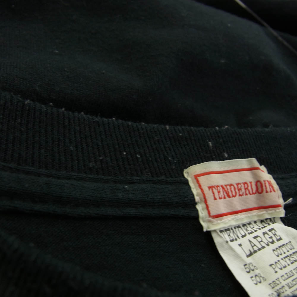TENDERLOIN テンダーロイン 初期 両面ロゴ プリント ポケット付 半袖 Tシャツ ブラック ブラック系 L【中古】