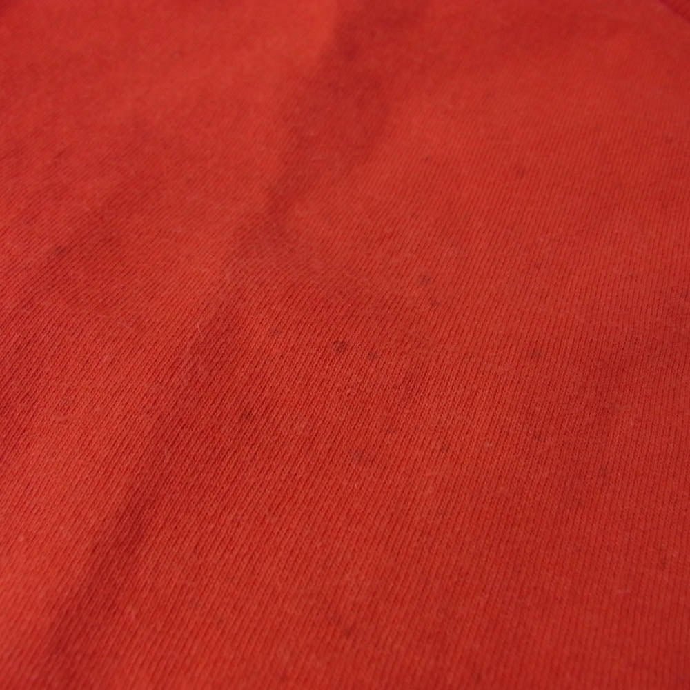 TENDERLOIN テンダーロイン USA製 初期 バック ボルネオスカル プリント ポケットロゴ 半袖 Tシャツ レッド系 L【中古】